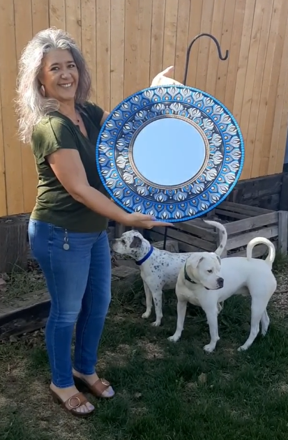Handcrafted wood, resin, and mandala art showcase